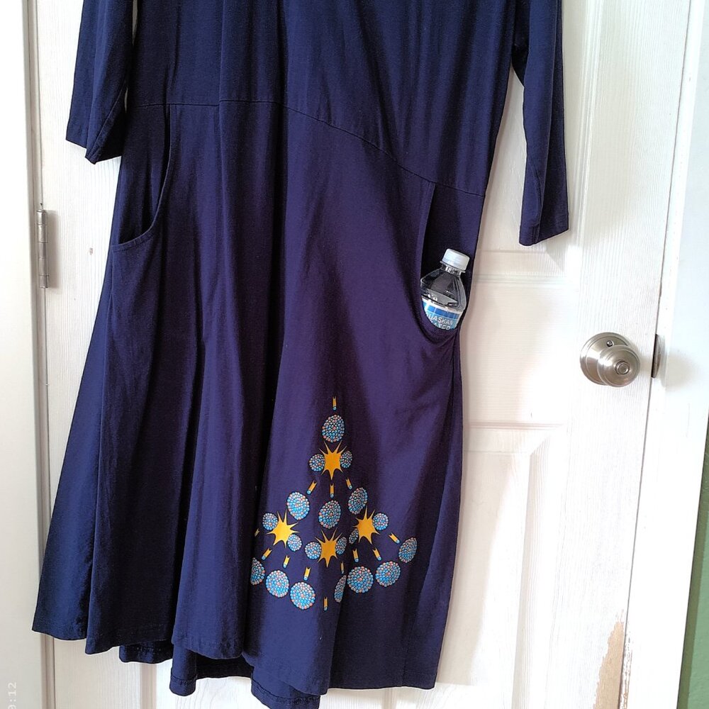 Svaha Navy Midi Dress with Nuclear Fission - Picture 11 of 14